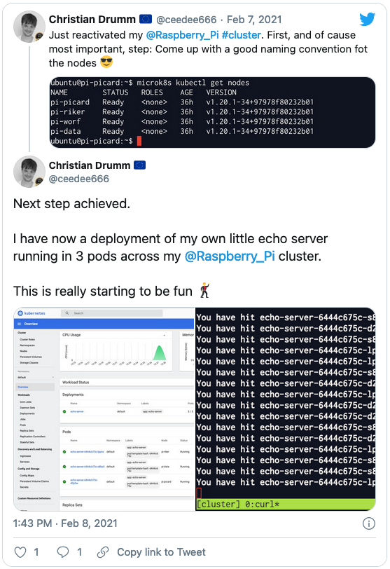 Tweet about my @RaspberryPi cluster