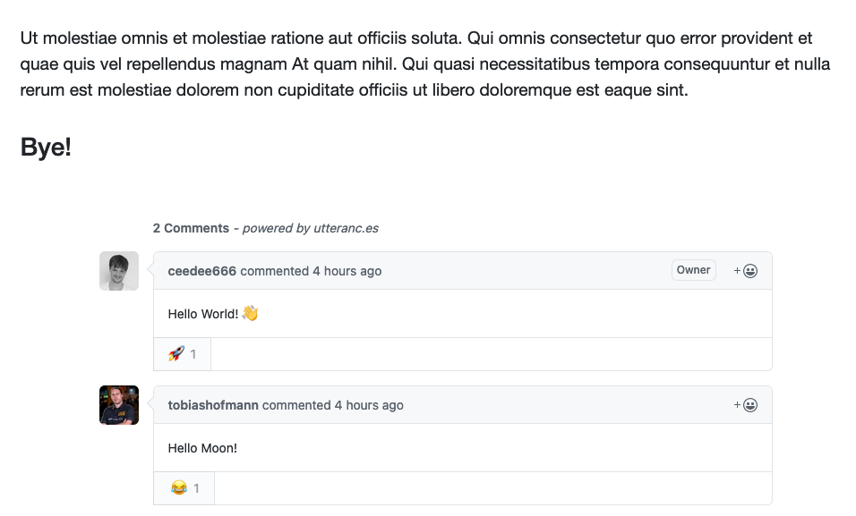 Comment Functionality