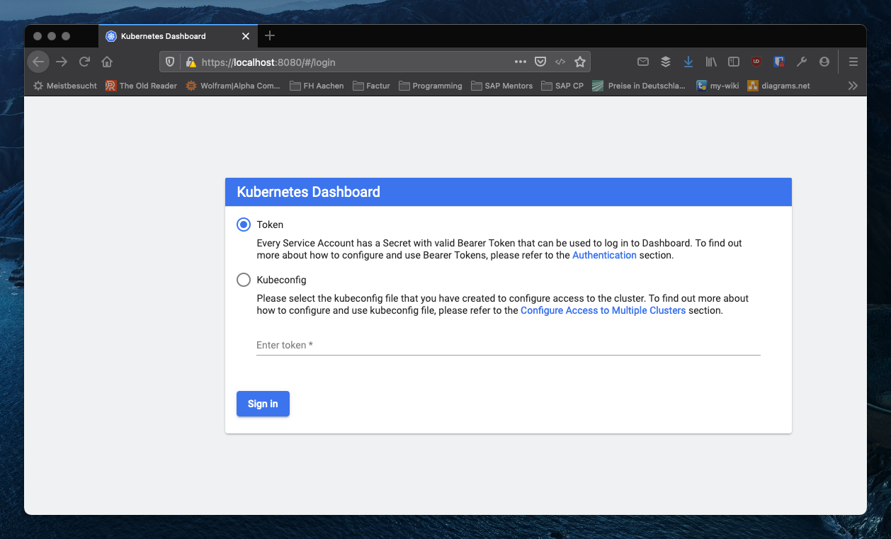 Kubernetes Dashboard Login