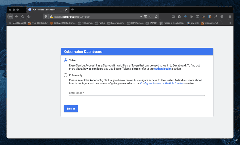 Kubernetes Dashboard Login